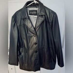VTG Women's Wilson's  Black Leather Jacket XL